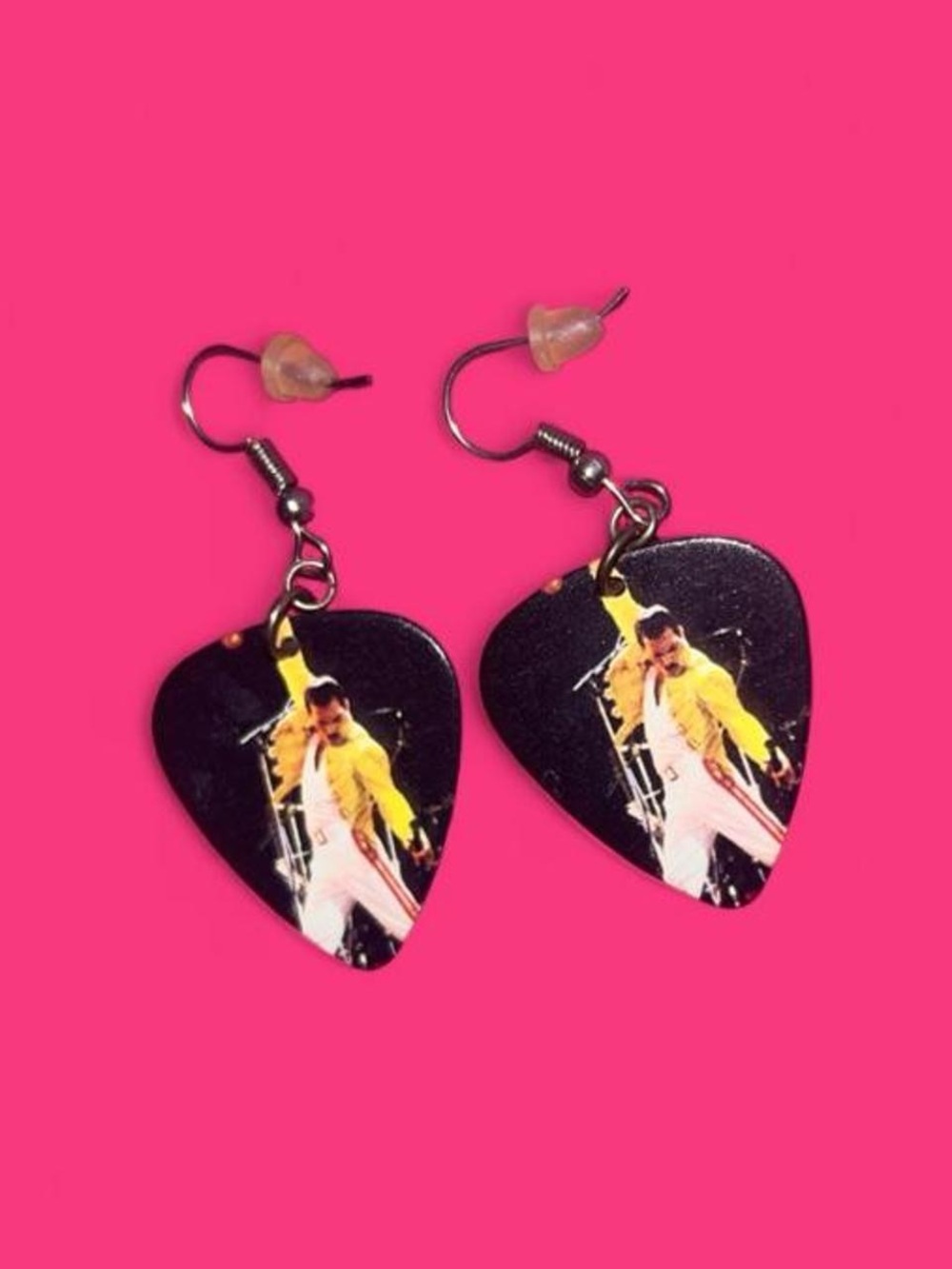 Freddie Mercury Guitar Pick Drop Earrings